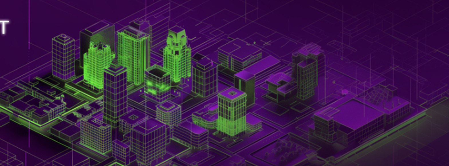 Isometric city model with data layers